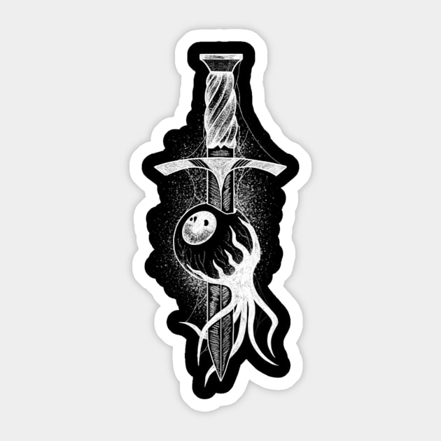 Dagger and Eye (white version) Sticker by Gmonster